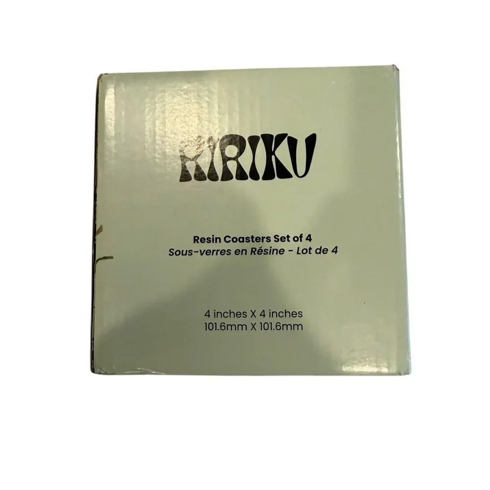 NWT RI-RI-KU Resin Coasters Set of 4
